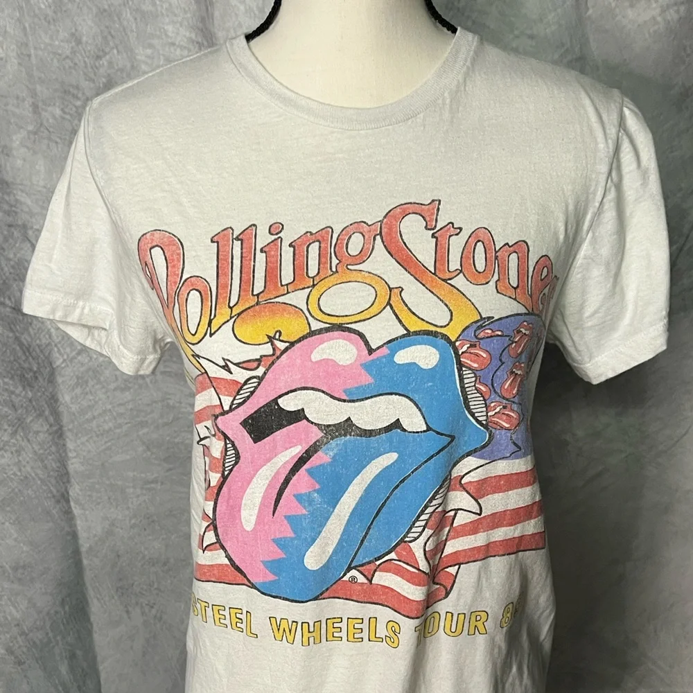 The Rolling Stones Steel Wheels Tour 89 Vintage Inspired Concert Tee - XS - Picture 2 of 8